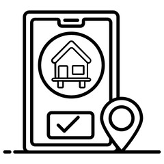 
A flat vector design of resort booking icon
