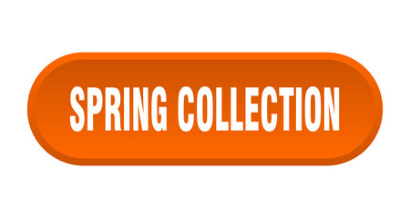 spring collection button. rounded sign on white background