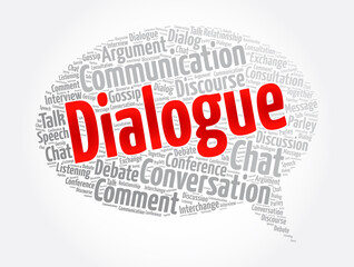 Dialogue message bubble word cloud collage, concept background