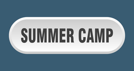 summer camp button. rounded sign on white background