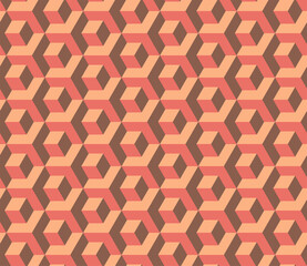 Abstract cube pattern, fully seamless. 3d vector geometric wallpaper, cube pattern background.Modern Graphic Design.Optical illusion.