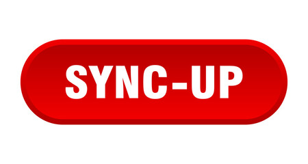 sync-up button. rounded sign on white background