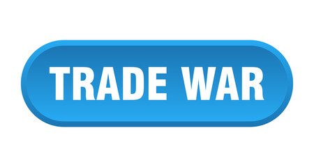 trade war button. rounded sign on white background