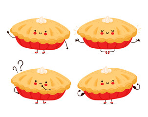 Cute happy funny homemade pie set collection