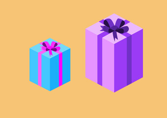 Gift box with ribbon Box line icon Surprise gift box Vector illustration.