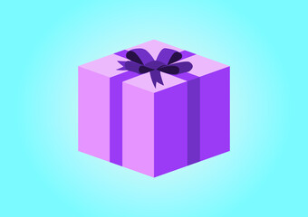 Gift box with ribbon Box line icon Surprise gift box Vector illustration.