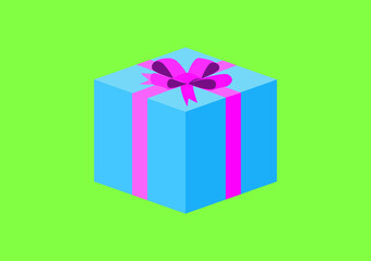 Gift box with ribbon Box line icon Surprise gift box Vector illustration.