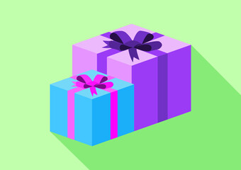 Gift box with ribbon Box line icon Surprise gift box Vector illustration.