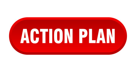 action plan button. rounded sign on white background