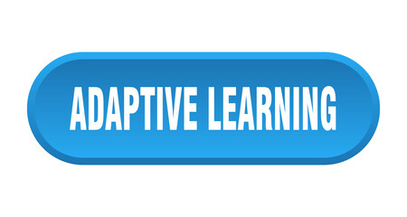 adaptive learning button. rounded sign on white background