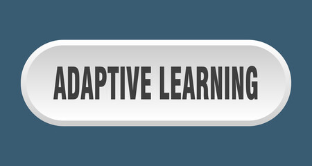 adaptive learning button. rounded sign on white background