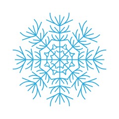 
Amazing blue snowflake isolated on a white background. Winter decor elements for postcards, wrapping paper, banner, magazine and more. Stock vector illustration for decoration and design