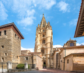 Fototapeta premium Church in Oviedo (in Spanish Santa Basílica Catedral de San Salvador de Oviedo) Northern Spain Asturias