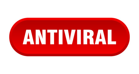 antiviral button. rounded sign on white background