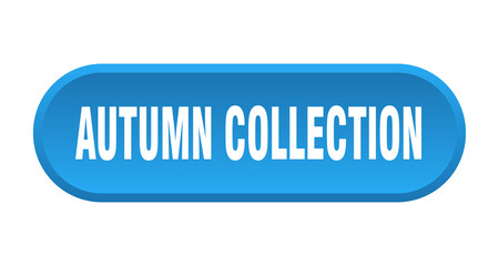 autumn collection button. rounded sign on white background