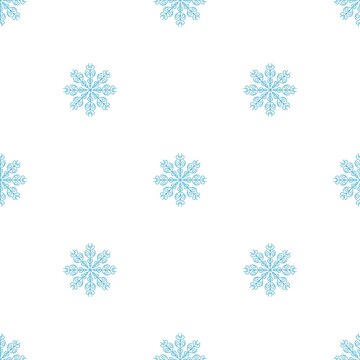 
Bright seamless pattern from blue snowflakes on a white background. Winter decor items for postcards, wrapping paper, fabric, wallpaper and more. Stock vector illustration for decoration and design