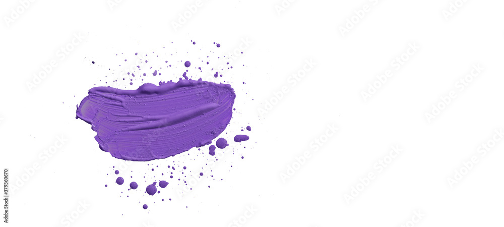 Poster colorful color acrylic paint background banner - abstract stroke / splash stains blobs brush of purp