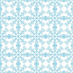 Cute seamless pattern of snowflakes on a white background. Winter decor elements in a flat style for cards, wrapping paper, fabric, wallpaper and more. Stock vector illustration for decoration