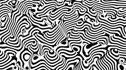 Optical illusion pattern. Geometric background with black and white stripes. Vector illustration