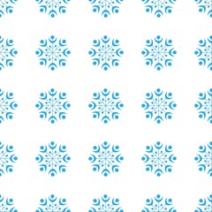 
Chic seamless pattern of snowflakes on a white background. Winter decor elements in a flat style for cards, wrapping paper, fabric, wallpaper and more. Stock vector illustration for decoration