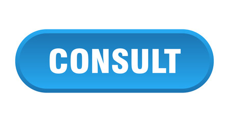 consult button. rounded sign on white background