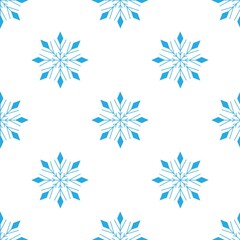 Fototapeta na wymiar Graceful seamless pattern from cute snowflakes on a white background. Winter elements in a flat style for cards, wrapping paper, fabric, wallpaper and more. Stock vector illustration for design 