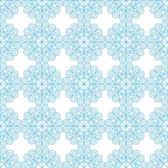 
Wonderful seamless pattern of cute snowflakes on a white background. Winter elements in a flat style for cards, wrapping paper, fabric, wallpaper and more. Stock vector illustration for design