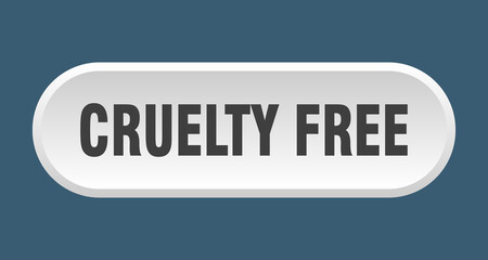 cruelty free button. rounded sign on white background
