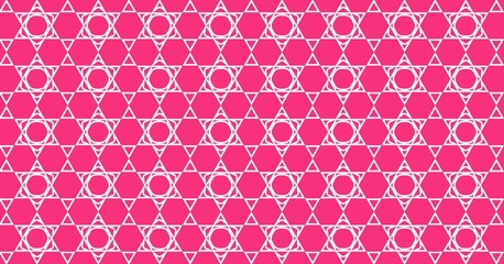 seamless pattern with white stars on pink background