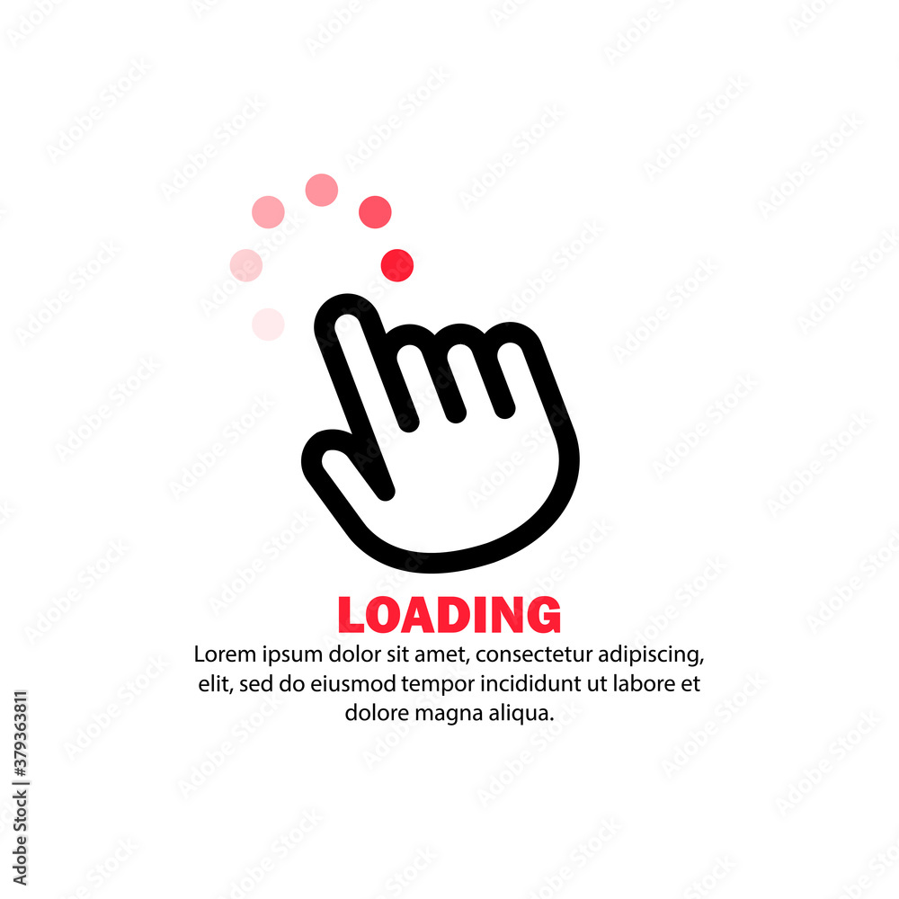 Poster hand cursor icon. loading sign. computer using concept. vector on isolated white background. eps 10