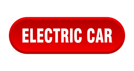 electric car button. rounded sign on white background