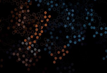 Dark Blue, Yellow vector pattern with artificial intelligence network.