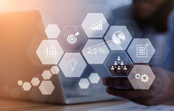 Unrecognizable black entrepreneur using smartphone and working on laptop - Powered by Adobe