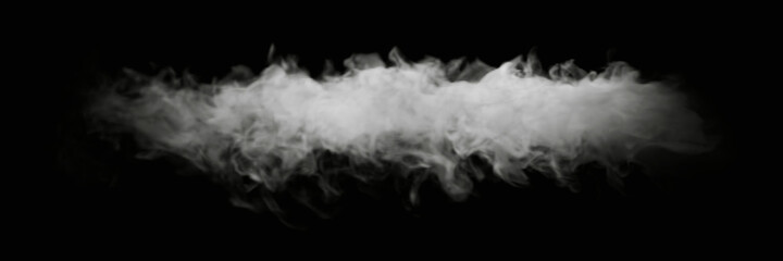White smoke isolated against black background