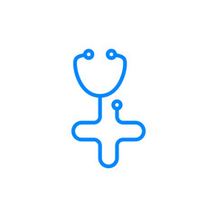 Health care logo. Stethoscope medical diagnostic device.