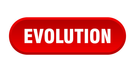 evolution button. rounded sign on white background