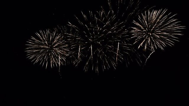close up slow motion of colourful Abstract futuristic fireworks show night sky