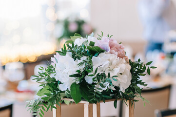 Table setting at a luxury wedding reception