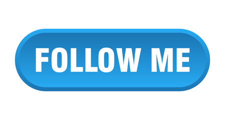 follow me button. rounded sign on white background