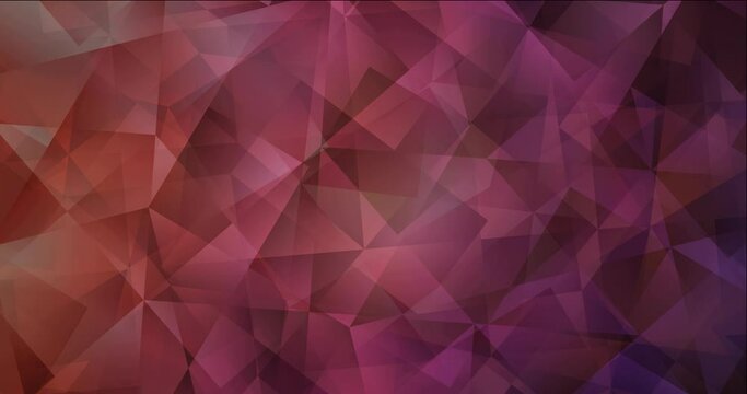 4K looping dark pink, red video with polygonal materials. Modern abstract animation with gradient. Film business advertising. 4190 x 2160, 30 fps. Codec Photo JPEG.