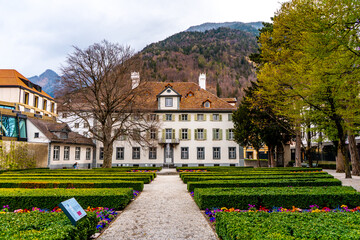 Public gardens of Chur during morning , The charming towns in Switzerland