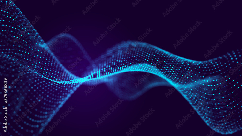 Leinwandbilder Network connection data. Structural communication of information. Abstract background. 3d rendering.