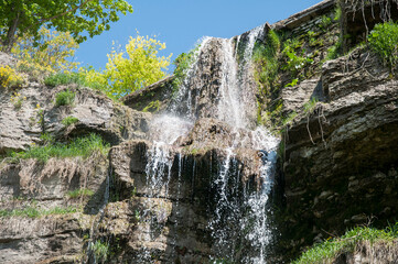 Rocks and waterfall in Kamianets-Podilskyi