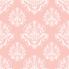 Orient classic pattern. Seamless abstract background with vintage elements. Orient background. Pink and white ornament for wallpaper and packaging