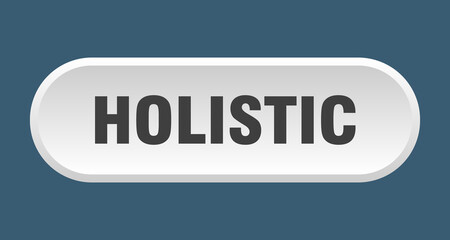 holistic button. rounded sign on white background