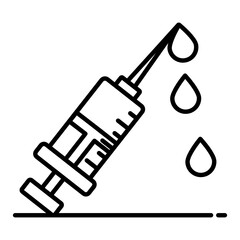 
Inject liquid medicine through injection, editable vector 
