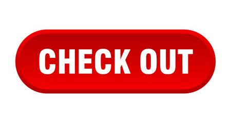 check out button. rounded sign on white background