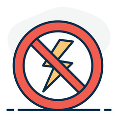 
Power failure icon, cross on power 
