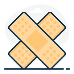 
Medical plaster icon in modern flat style, bandages 
