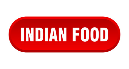 indian food button. rounded sign on white background